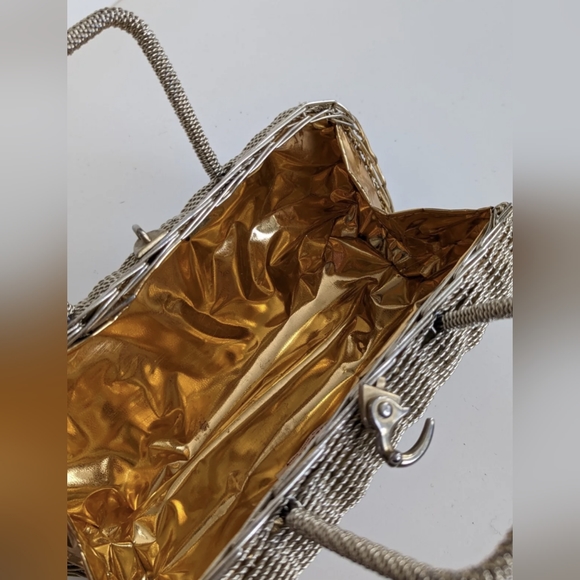VINTAGE Gold Metal Mesh Purse Clutch Styled by Simon British Hong Kong EUC - Picture 3 of 6